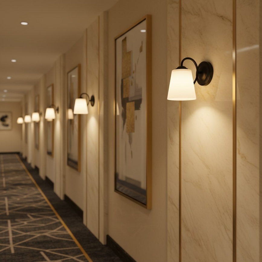 Lampada da parete PAFOS 1xE27/15W/230V nera