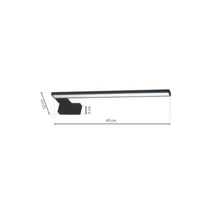 Lampada da parete per bagno SHINE LED/11W/230V 45 cm IP44 nera