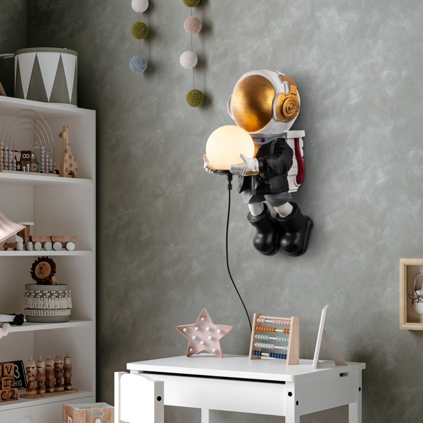 Lampada da parete per bambini ASTRONAUT 1xE14/40W/230V, rame