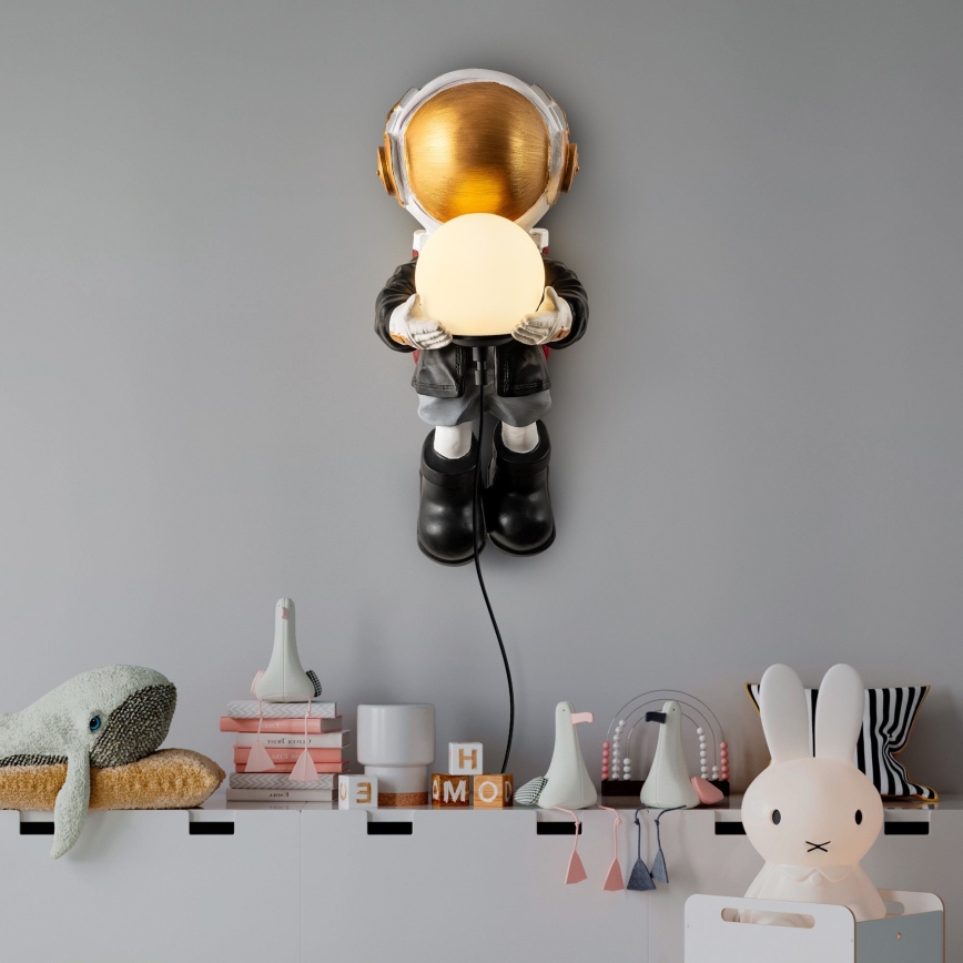 Lampada da parete per bambini ASTRONAUT 1xE14/40W/230V, rame