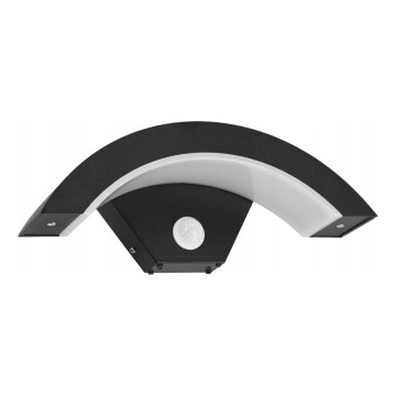Lampada da parete per esterni con sensore di movimento, LED/10W/230V, IP54, nera