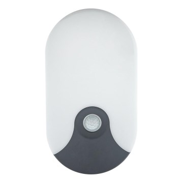 Lampada da parete per esterni LED con sensore di movimento, 18W/230V, IP44, antracite