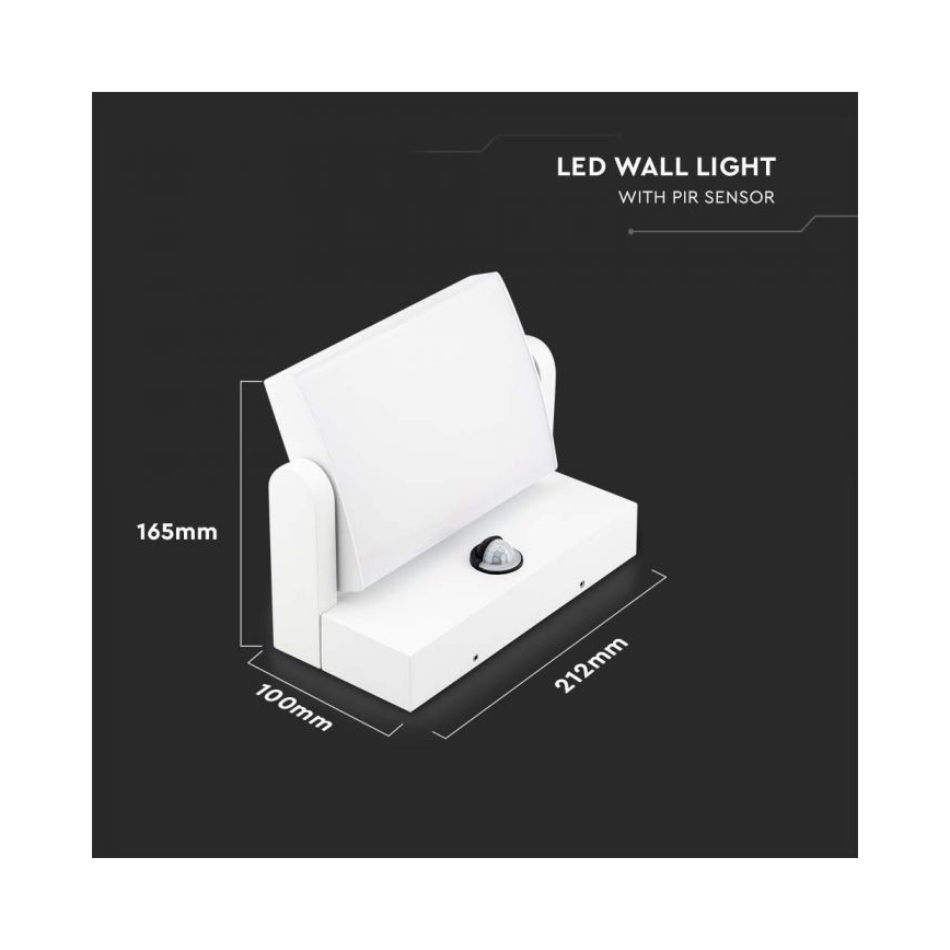 Lampada da parete per esterni LED con sensore LED/17W/230V 4000K IP65 bianco