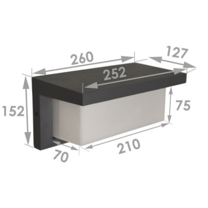 Lampada da parete per esterni NEELY LED/12W/230V IP54 nera