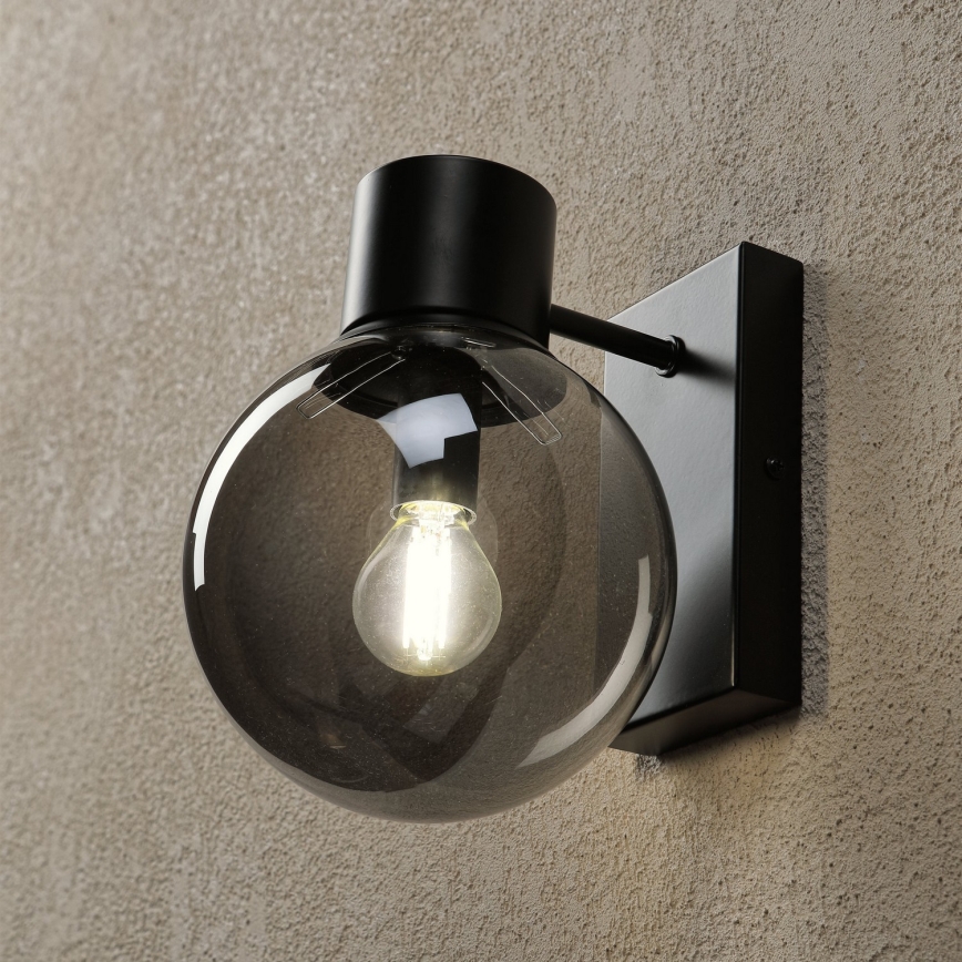 Lampada da parete SFERIO 1xE14/5W/230V nero/nero fumé