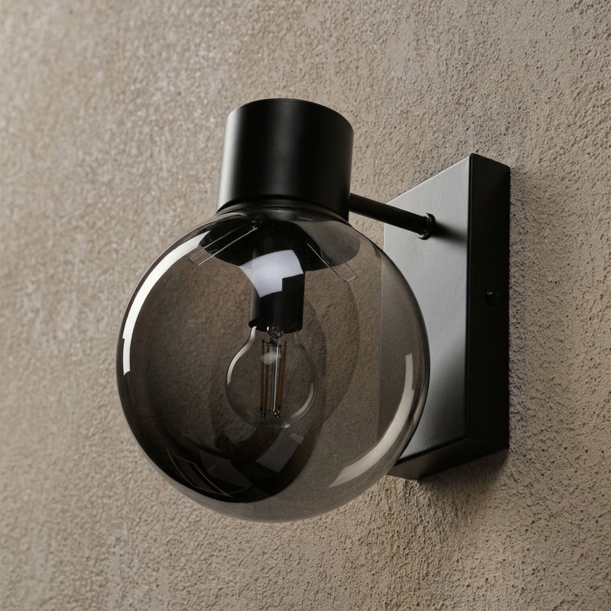 Lampada da parete SFERIO 1xE14/5W/230V nero/nero fumé