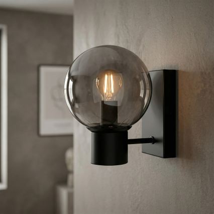 Lampada da parete SFERIO 1xE14/5W/230V nero/nero fumé