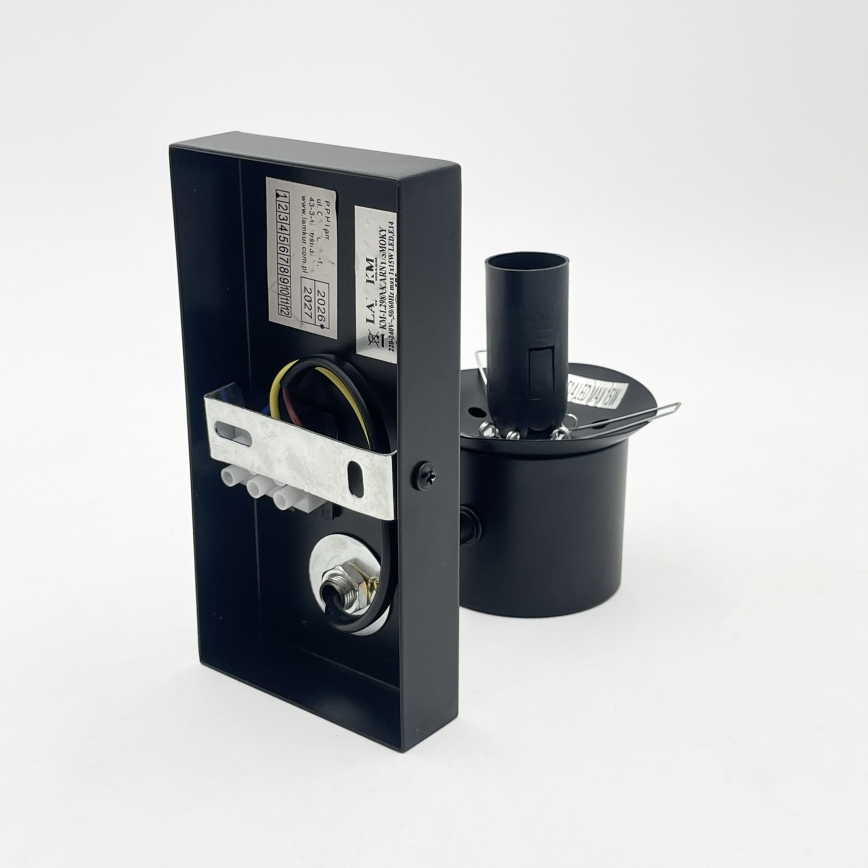 Lampada da parete SFERIO 1xE14/5W/230V nero/nero fumé