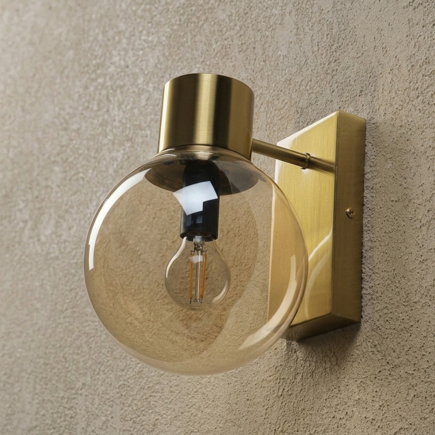 Lampada da parete SFERIO 1xE14/5W/230V ottone/beige fumé