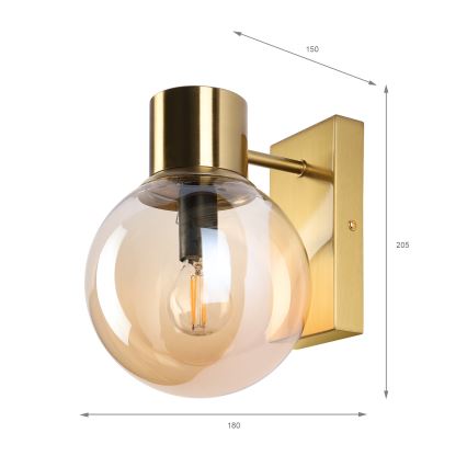 Lampada da parete SFERIO 1xE14/5W/230V ottone/beige fumé