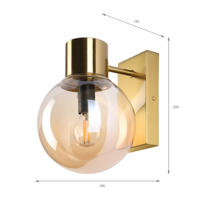 Lampada da parete SFERIO 1xE14/5W/230V ottone/beige fumé