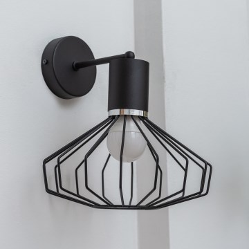 Lampada da parete SOLANO 1xE27/15W/230V nero/cromo lucido
