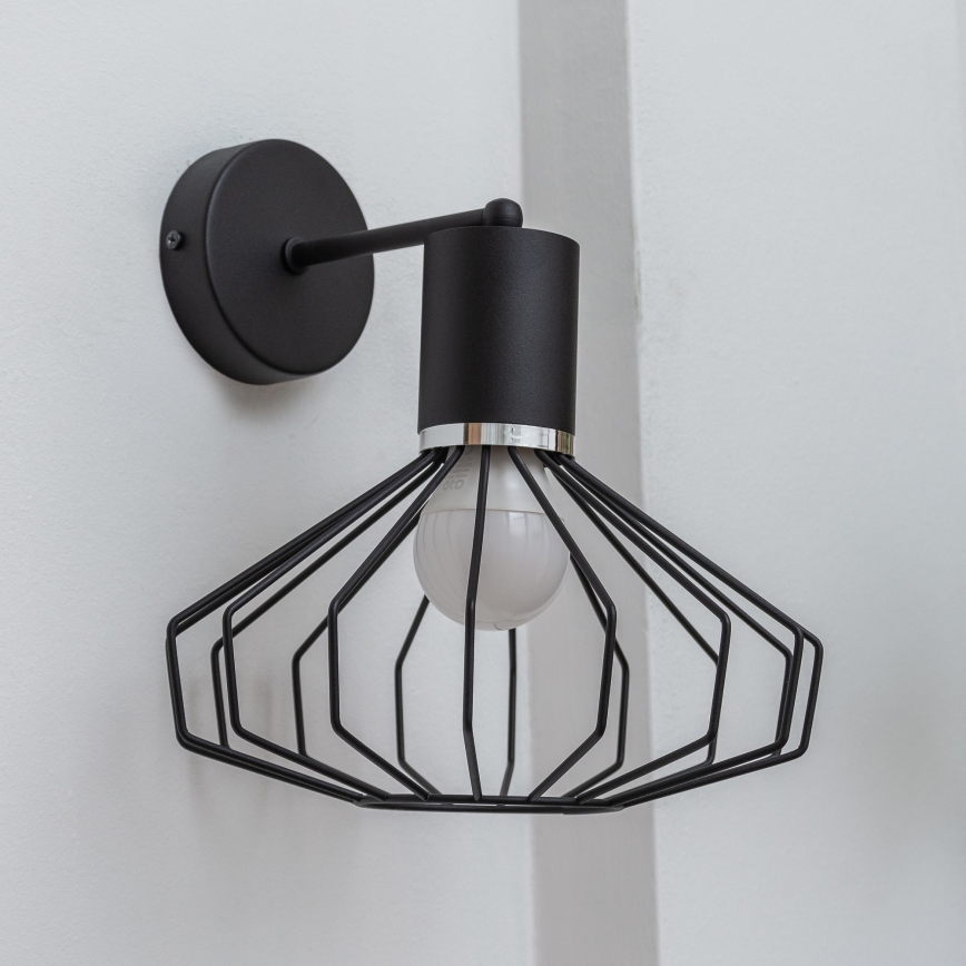 Lampada da parete SOLANO 1xE27/15W/230V nero/cromo lucido