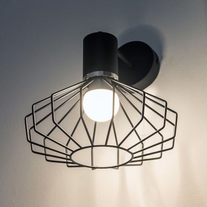 Lampada da parete SOLANO 1xE27/15W/230V nero/cromo lucido