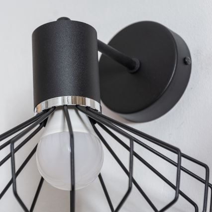 Lampada da parete SOLANO 1xE27/15W/230V nero/cromo lucido