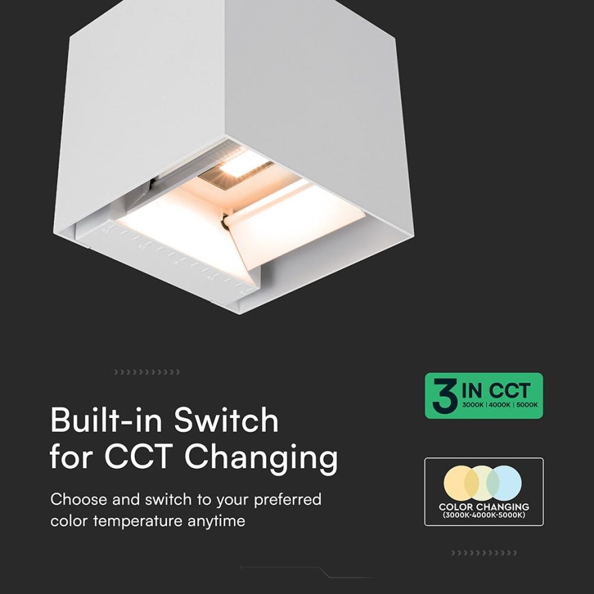 Lampada da parete solare a LED con sensore LED/9W/5V 3000/4000/5000K IP65 2600 mAh bianca