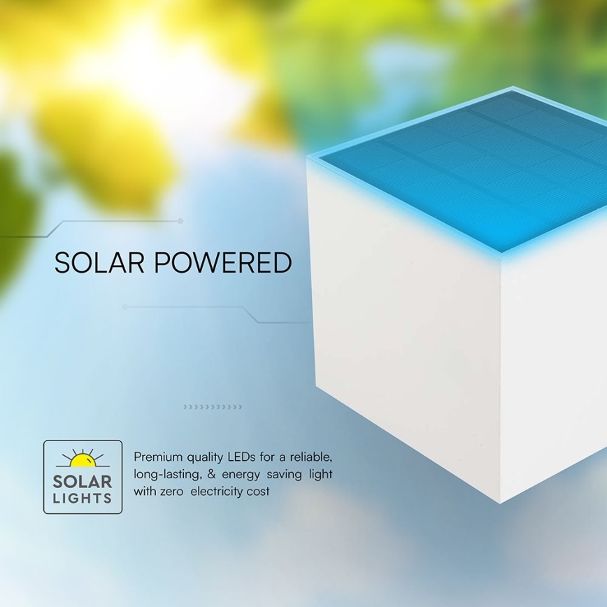 Lampada da parete solare a LED con sensore LED/9W/5V 3000/4000/5000K IP65 2600 mAh bianca