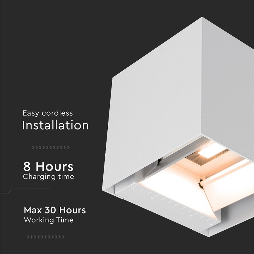 Lampada da parete solare a LED con sensore LED/9W/5V 3000/4000/5000K IP65 2600 mAh bianca