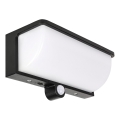 Lampada da parete solare a LED con sensore di movimento e sensore crepuscolare LED/3W/3,7V IP54 1500 mAh nera