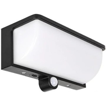 Lampada da parete solare a LED con sensore di movimento e sensore crepuscolare LED/3W/3,7V IP54 1500 mAh nera