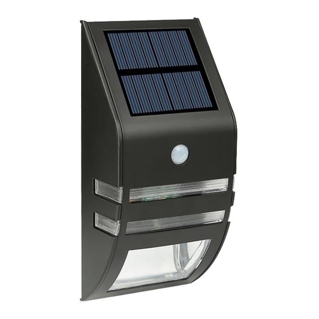 Lampada da parete solare a LED con sensore LED/3,7V IP44 nero