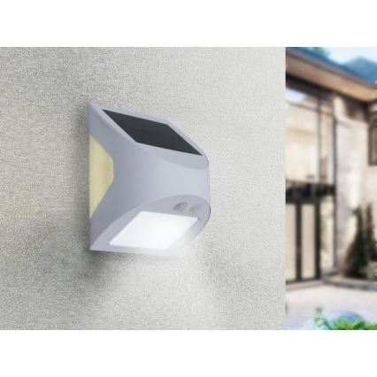Lampada da parete solare a LED con sensore LED/3W/3,7V 3000/4000K 1200 mAh IP54 bianco