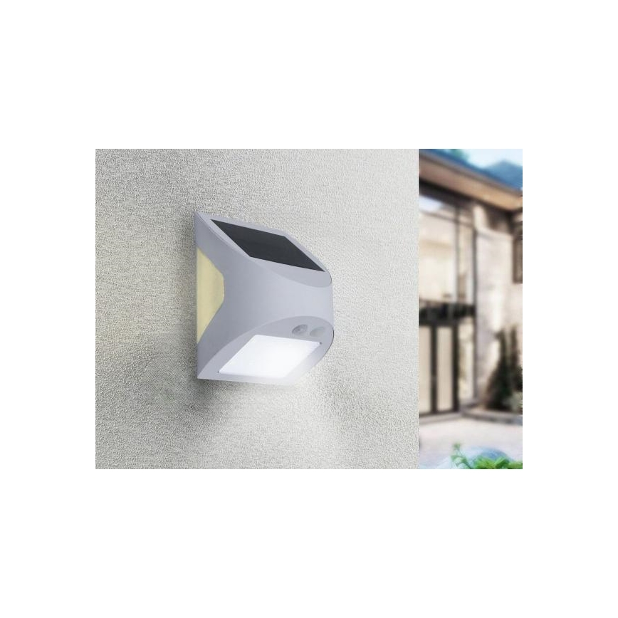 Lampada da parete solare a LED con sensore LED/3W/3,7V 3000/4000K 1200 mAh IP54 bianco