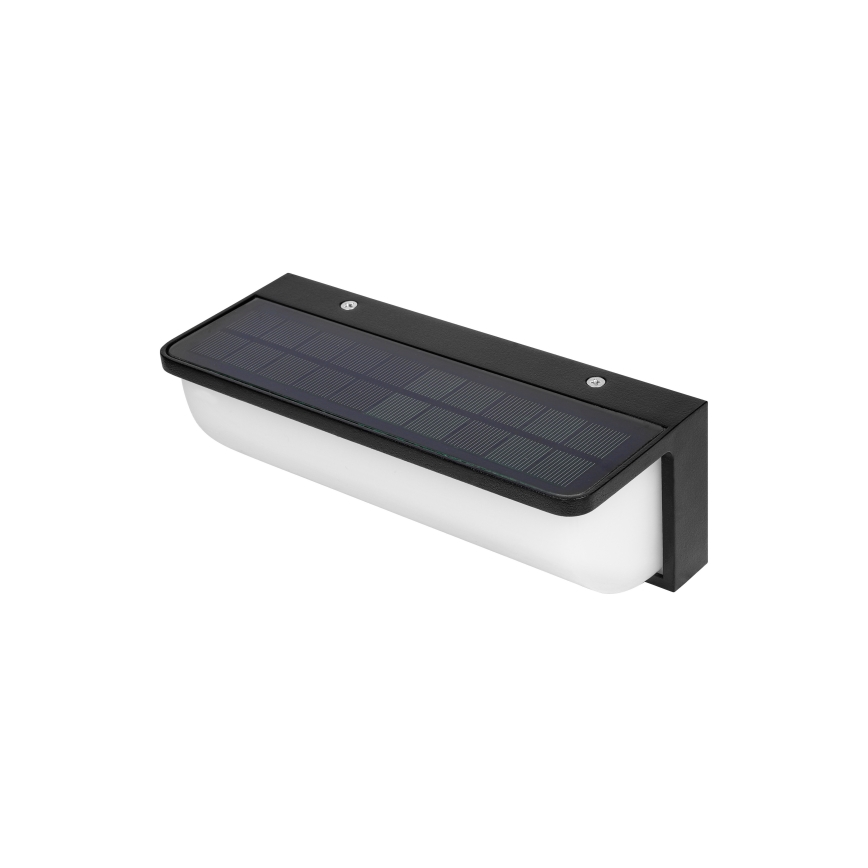 Lampada da parete solare a LED con sensore di movimento e sensore crepuscolare LED/3W/3,7V IP54 1500 mAh nera