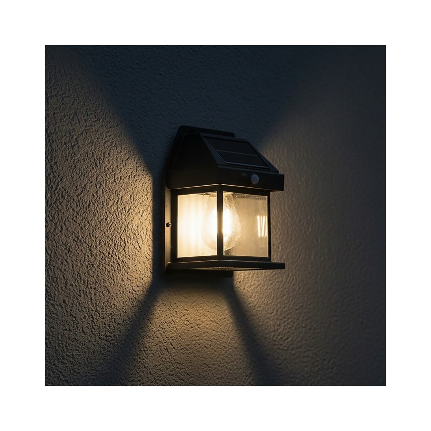 Lampada da parete solare a LED con sensore OMVIA LED/3,7V 3000K IP44 1200 mAh