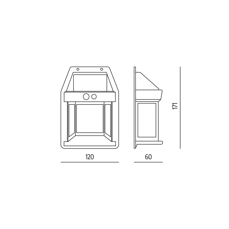 Lampada da parete solare a LED con sensore OMVIA LED/3,7V 3000K IP44 1200 mAh