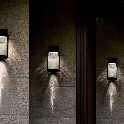 Lampada da parete solare a LED LED/3,7V 300 mAh IP44 nera