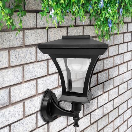 Lampada da parete solare a LED TIRANA LED/1,2V 1800 mAh IP44 nera