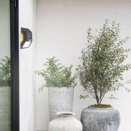 Lampada da parete solare a LED con sensore LED/3W/3,7V 3000/4000K 1200 mAh IP54 antracite