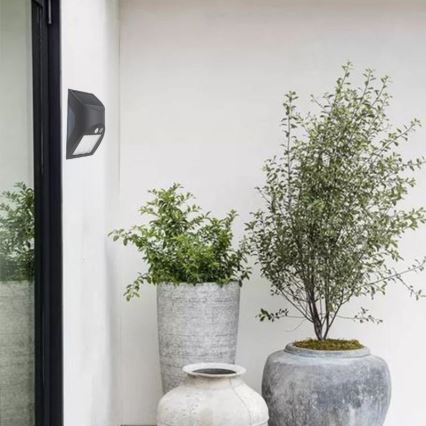Lampada da parete solare a LED con sensore LED/3W/3,7V 3000/4000K 1200 mAh IP54 antracite