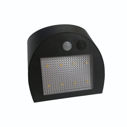 Lampada da parete solare LED con sensore LED/3W/3,7V 3000/4000K 1200 mAh IP54 nera