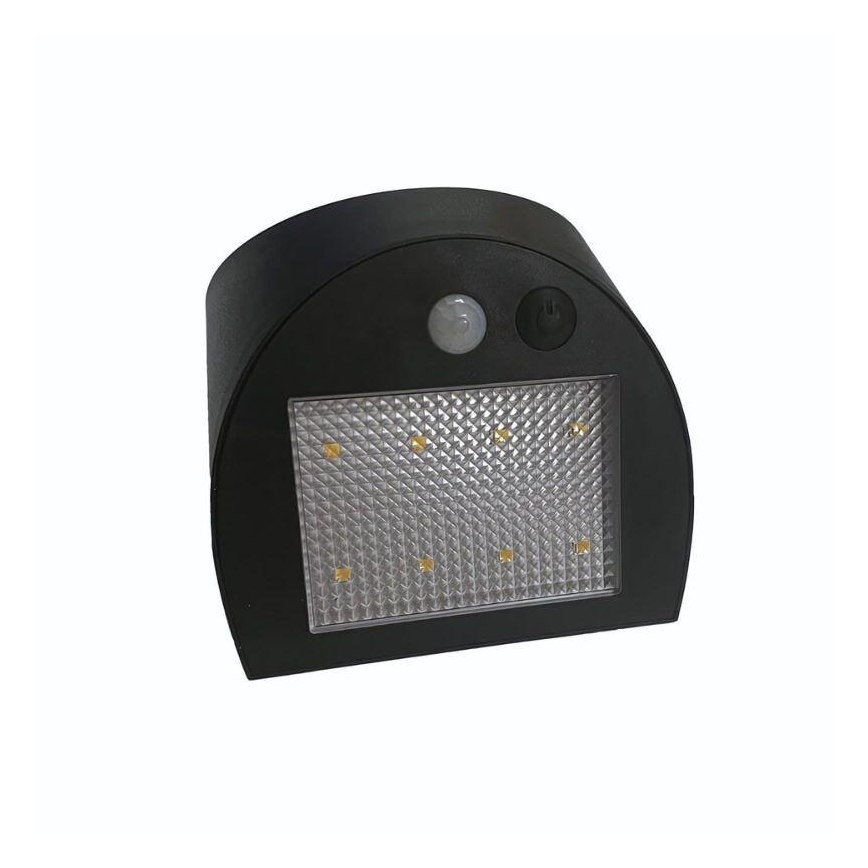 Lampada da parete solare LED con sensore LED/3W/3,7V 3000/4000K 1200 mAh IP54 nera