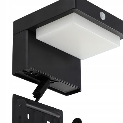 Lampada da parete solare LED con sensore LED/5W/3,7V 2000 mAh IP44 nero