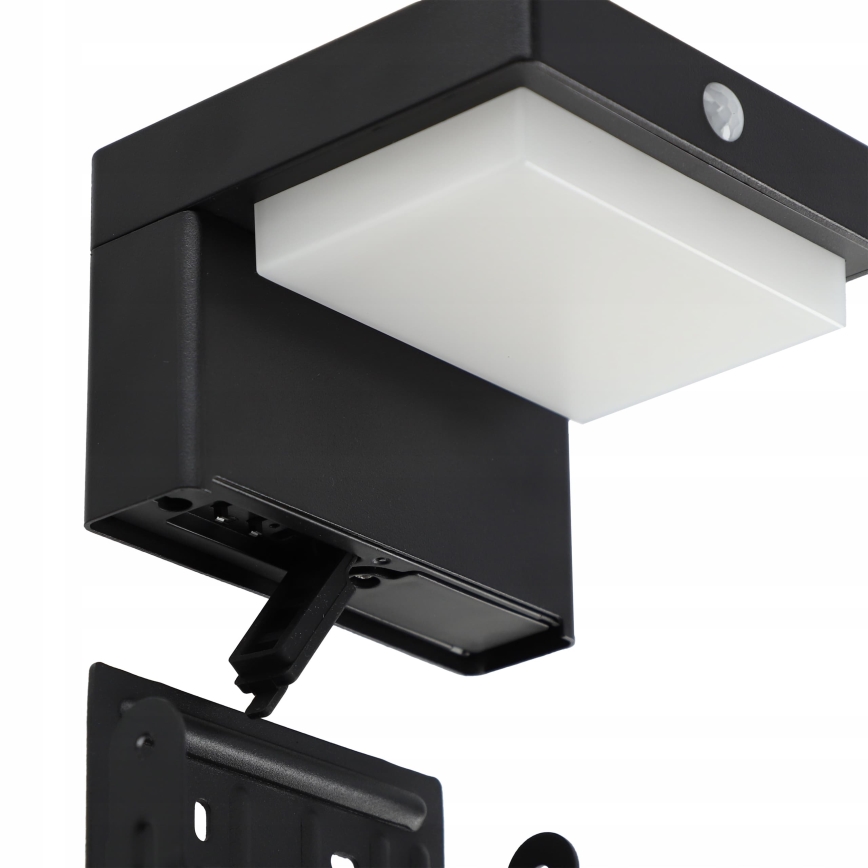 Lampada da parete solare LED con sensore LED/5W/3,7V 2000 mAh IP44 nero