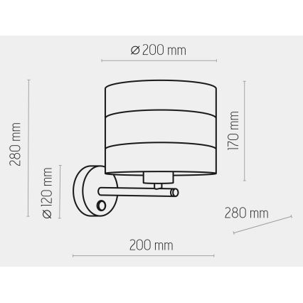 Lampada da parete TAGO 1xE27/15W/230V nero/oro