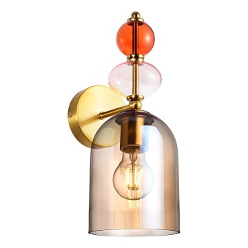 Lampada da parete TROPEA 1xE27/15W/230V dorata/beige fumé