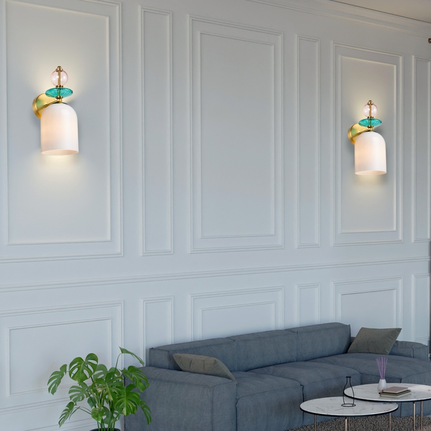 Lampada da parete TROPEA 1xE27/15W/230V dorata/rosa fumé/blu/bianca