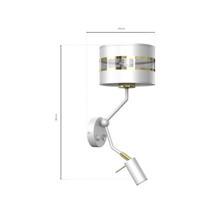 Lampada da parete ULTIMO 1xE27/40W/230V + 1xGU10/MR11/7W bianco