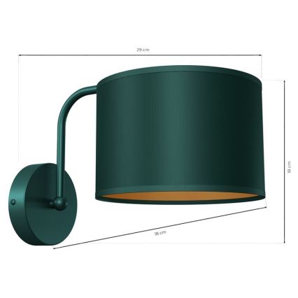 Lampada da parete VERDE 1xE27/60W/230V verde