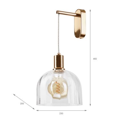 Lampada da parete VIVE 1xE27/15W/230V dorata