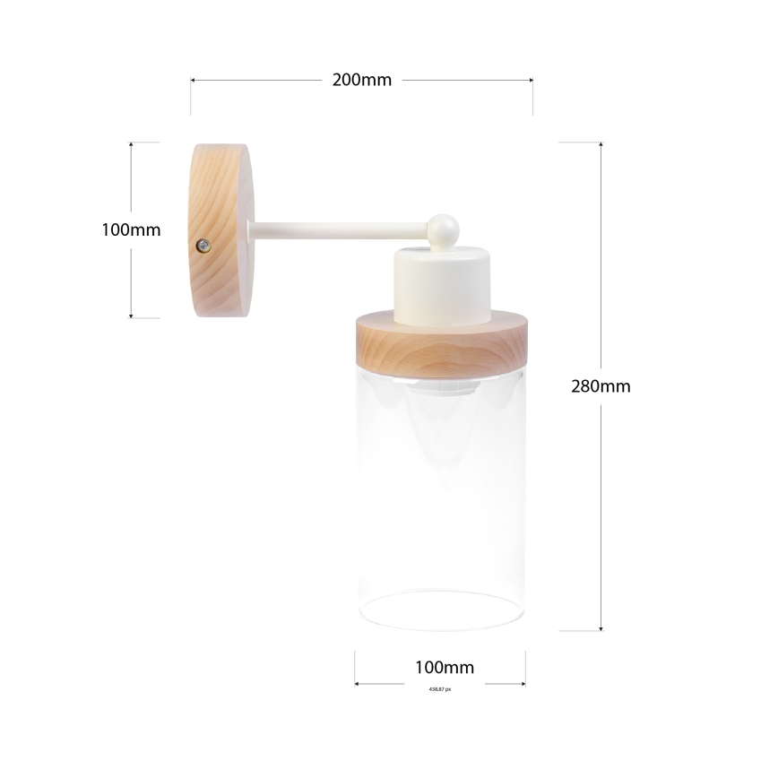 Lampada da parete WOODNEST 1xE27/15W/230V pino/crema
