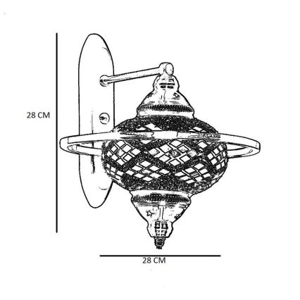 Lampada da parete YENI 1xE27/40W/230V finitura bronzo
