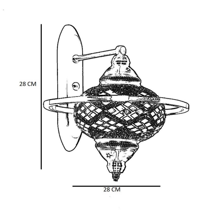 Lampada da parete YENI 1xE27/40W/230V finitura bronzo