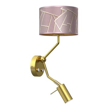 Lampada da parete ZIGGY 1xE27/40W/230V + 1xGU10/MR11/7W rosa/oro