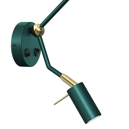 Lampada da parete ZIGGY 1xE27/40W/230V + 1xGU10/MR11/7W verde/oro