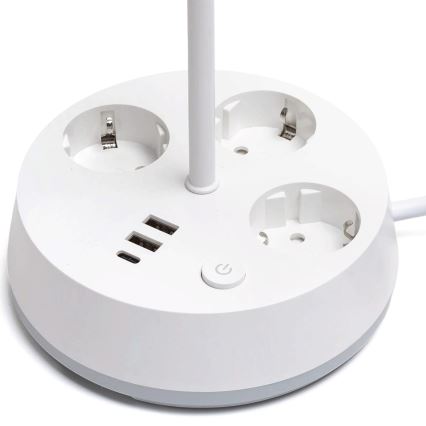 Aigostar - Lampada da scrivania LED RGBW dimmerabile con prese e USB LED/4,6 W/230 V 3000/4000/6500 K Bianco